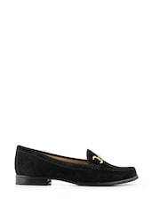 Jones Bootmaker Black Regular Fit Lex Suede Leather Loafers - Image 2 of 5