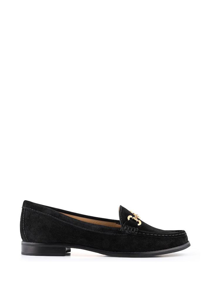 Jones Bootmaker Black Regular Fit Lex Suede Leather Loafers - Image 2 of 5