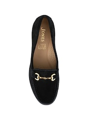 Jones Bootmaker Black Regular Fit Lex Suede Leather Loafers - Image 4 of 5