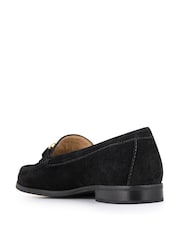 Jones Bootmaker Black Regular Fit Lex Suede Leather Loafers - Image 5 of 5