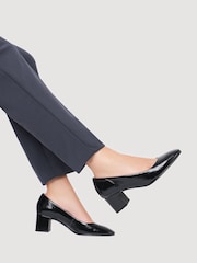 Jones Bootmaker Charcoal Black Ladies Court Smart Shoes - Image 1 of 5