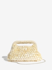 Lipsy Cream Shell Effect Top Handle Clutch Bag - Image 3 of 7