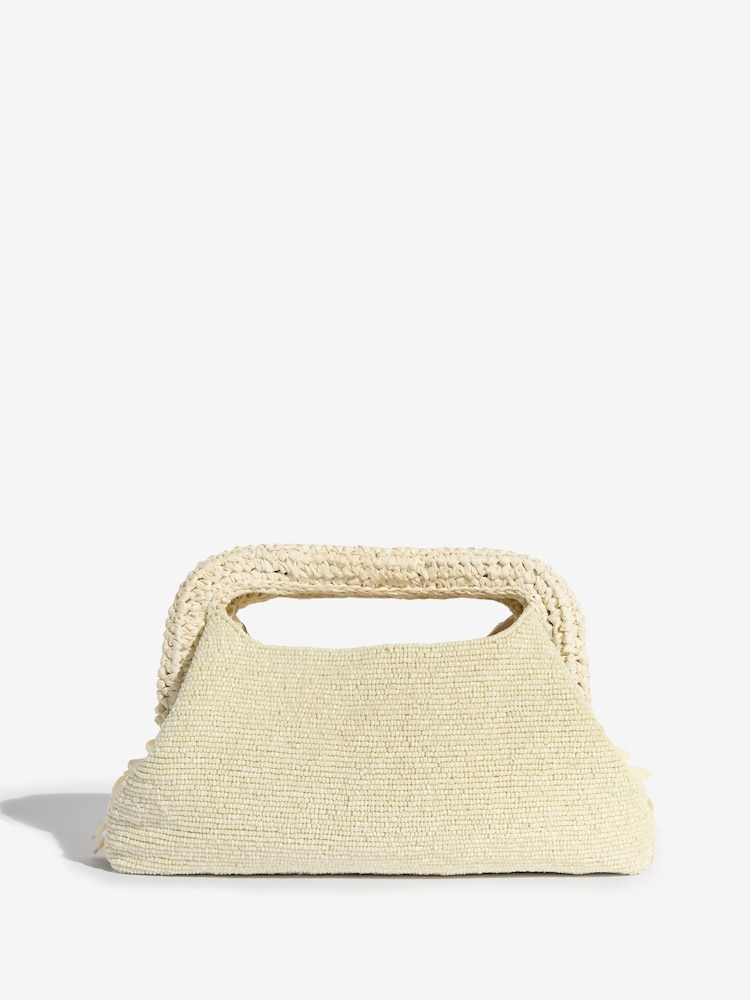 Lipsy Cream Shell Effect Top Handle Clutch Bag - Image 7 of 7