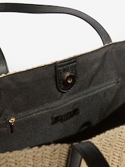 Lipsy Natural Raffia Croc Effect Shopper Tote Bag - Image 5 of 5