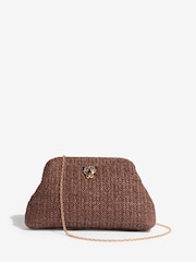 Sjokoladebrun - Lipsy Raffia Brun Clutch-veske - Bilde 2 av 6