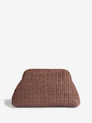 Sjokoladebrun - Lipsy Raffia Brun Clutch-veske - Bilde 4 av 6