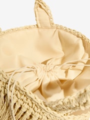 لون طبيعي - Lipsy Fringe Raffia Effect Beach Bag - Image 5 of 6
