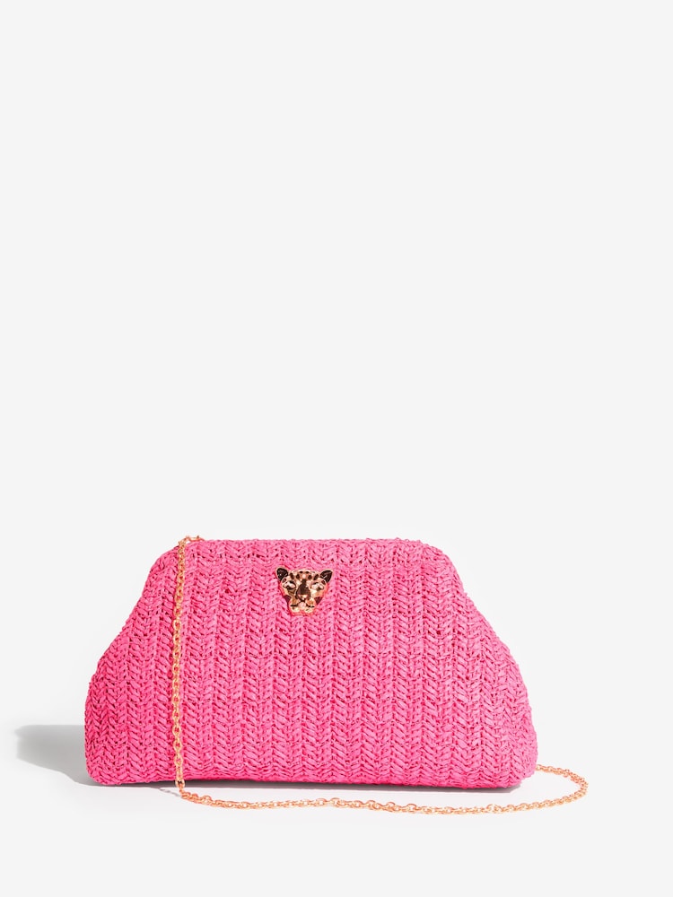 Rosa - Lipsy Raffia Brun Clutch-veske - Bilde 1 av 5