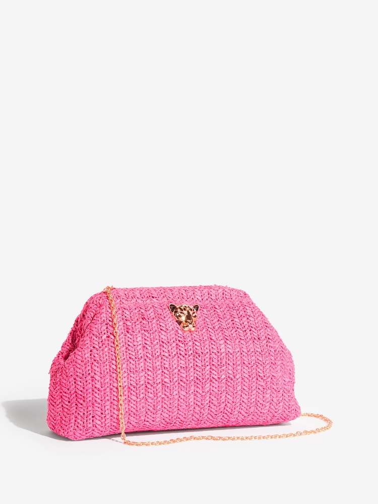 Rosa - Lipsy Raffia Brun Clutch-veske - Bilde 2 av 5