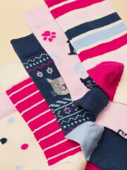 Bright Pink Cat - Komplet 5 parov nogavic Joules Neat Feet - Slika 2 iz 4