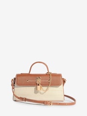 Friends Like These Cream and Tan Mini Top Handle Canvas Bag - Image 3 of 7