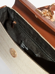 Friends Like These Cream and Tan Mini Top Handle Canvas Bag - Image 6 of 7