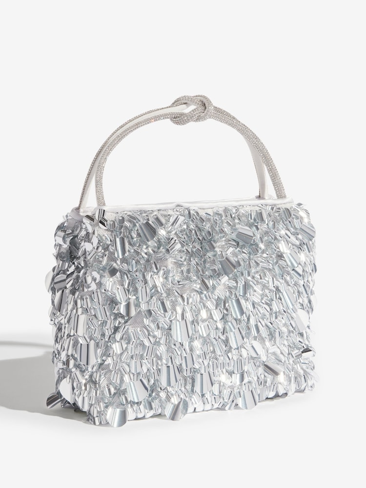 فضي - Friends Like These Sequin Top Handle Bag - Image 7 of 7 فضي - Friends Like These Sequin Top Handle Bag - Image 7 of 7