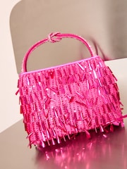 Friends Like These Pink Sequin Top Handle Bag - Image 2 of 2