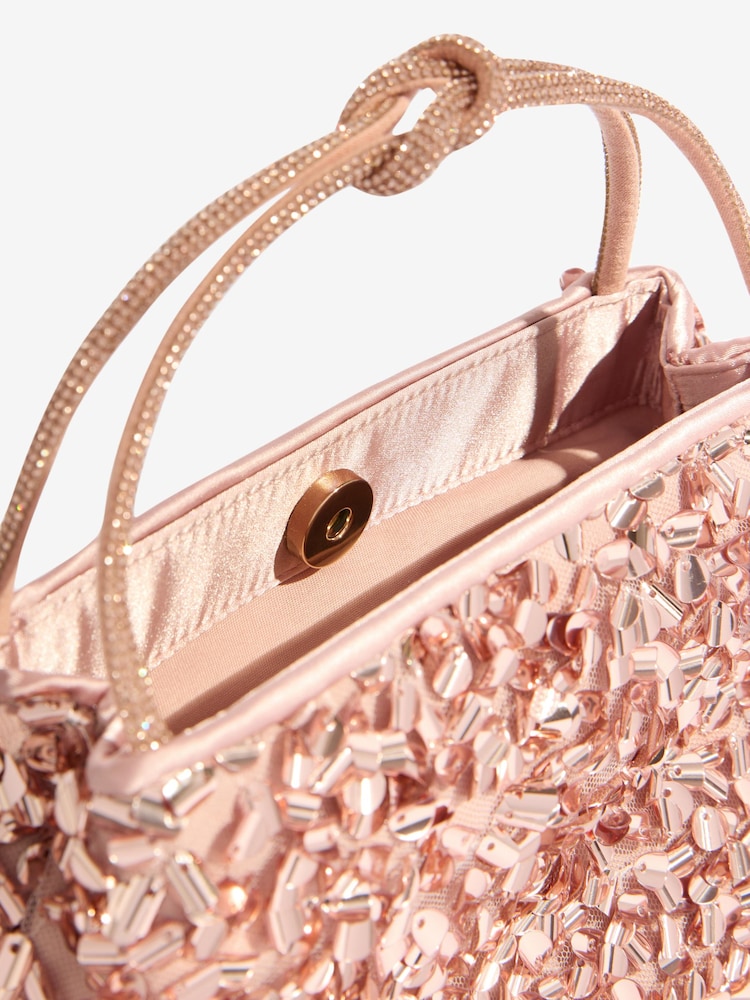 Friends Like These Rose Gold Sequin Top Handle Bag - Image 4 of 4