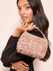 זהב אדום - Friends Like These Sequin Top Handle Bag - תמונה 6 מתוך 7