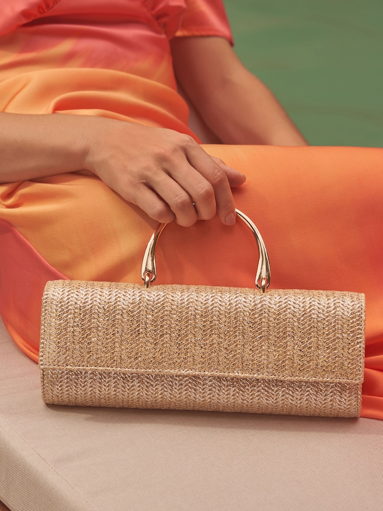 ذهبي/ لون طبيعي - Friends Like These Top Handle Clutch Bag - Image 1 of 7