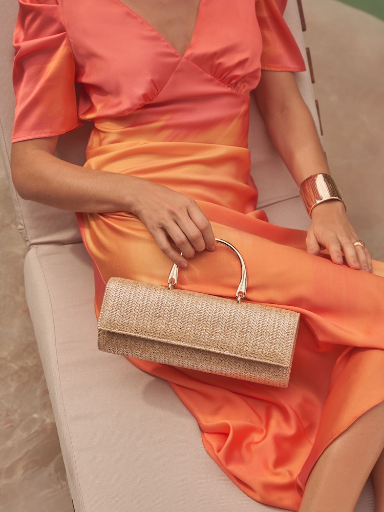 ذهبي/ لون طبيعي - Friends Like These Top Handle Clutch Bag - Image 2 of 7