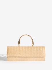 ذهبي/ لون طبيعي - Friends Like These Top Handle Clutch Bag - Image 3 of 7