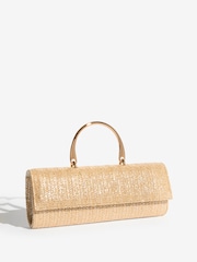 ذهبي/ لون طبيعي - Friends Like These Top Handle Clutch Bag - Image 4 of 7