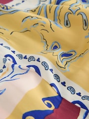 Cream/Blue Print - تنورة ماكسي ستان مطوية - Image 10 of 10