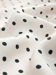 Cream/Black Spot Satin Maxi Skirt With Lace - Image 7 of 8