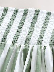 Sage Green Stripe Shirred Maxi Skirt - Image 6 of 7