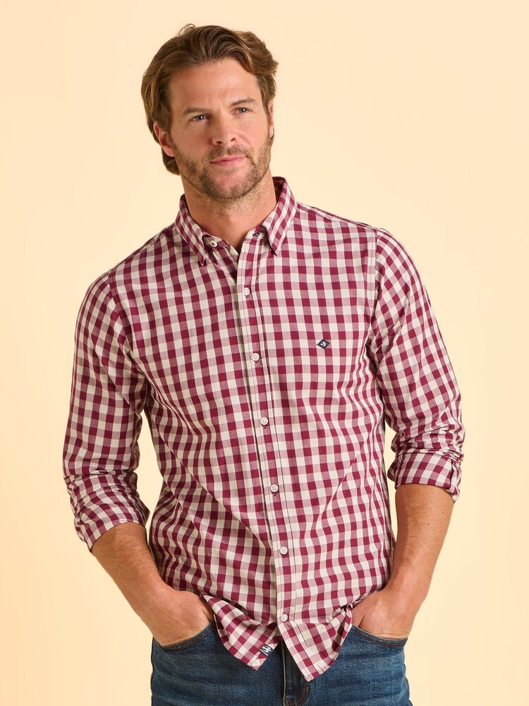Brakeburn Pink Lulworth Gingham Shirt - Image 1 of 6