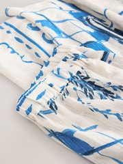 Blue/White Cotton Tiered Maxi Skirt - Image 3 of 3