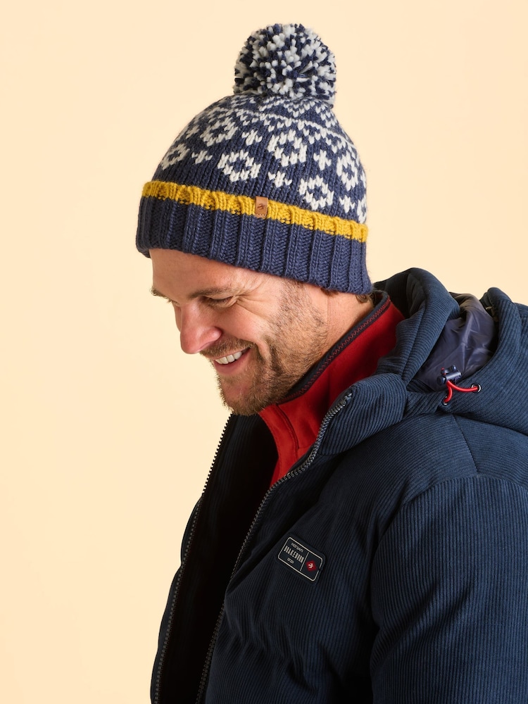 Brakeburn Blue Langton Beanie - Image 2 of 4 Brakeburn Blue Langton Beanie - Image 2 of 4