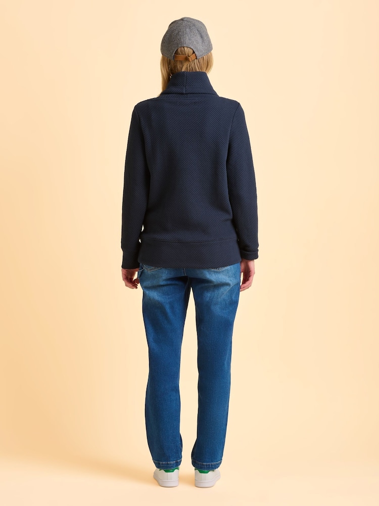 Brakeburn Blue Morden Cowl Neck Sweatshirt - Image 2 of 5