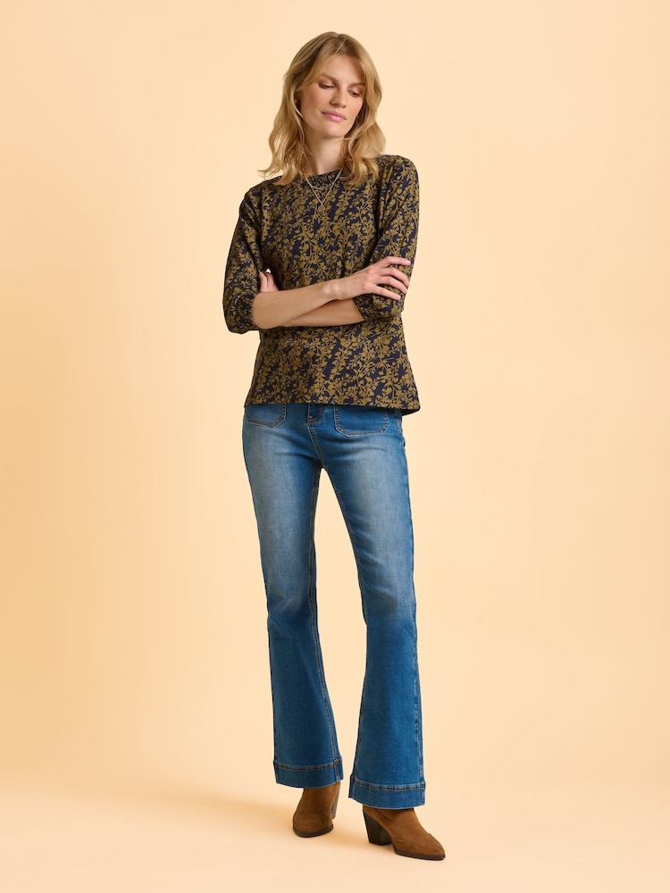 Brakeburn Blue Brielle Long Sleeve T-Shirt - Image 2 of 5 Brakeburn Blue Brielle Long Sleeve T-Shirt - Image 2 of 5