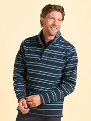 Brakeburn Blue Mudeford Quarter Zip Sweatshirt - Image 1 of 6