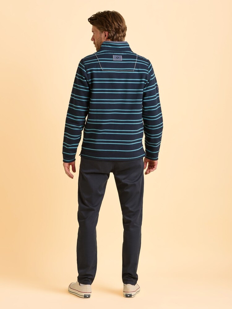 Brakeburn Blue Mudeford Quarter Zip Sweatshirt - Image 2 of 6