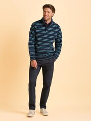 Brakeburn Blue Mudeford Quarter Zip Sweatshirt - Image 6 of 6
