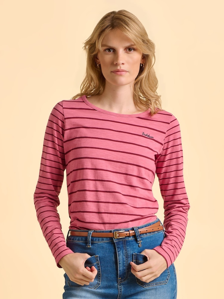 Brakeburn Pink Studland Long Sleeve T-Shirt - Image 1 of 6