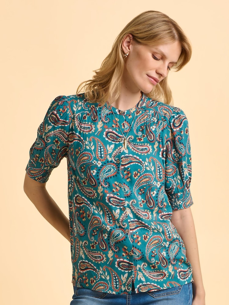 Brakeburn Blue Brody Blouse - Image 1 of 6 Brakeburn Blue Brody Blouse - Image 1 of 6