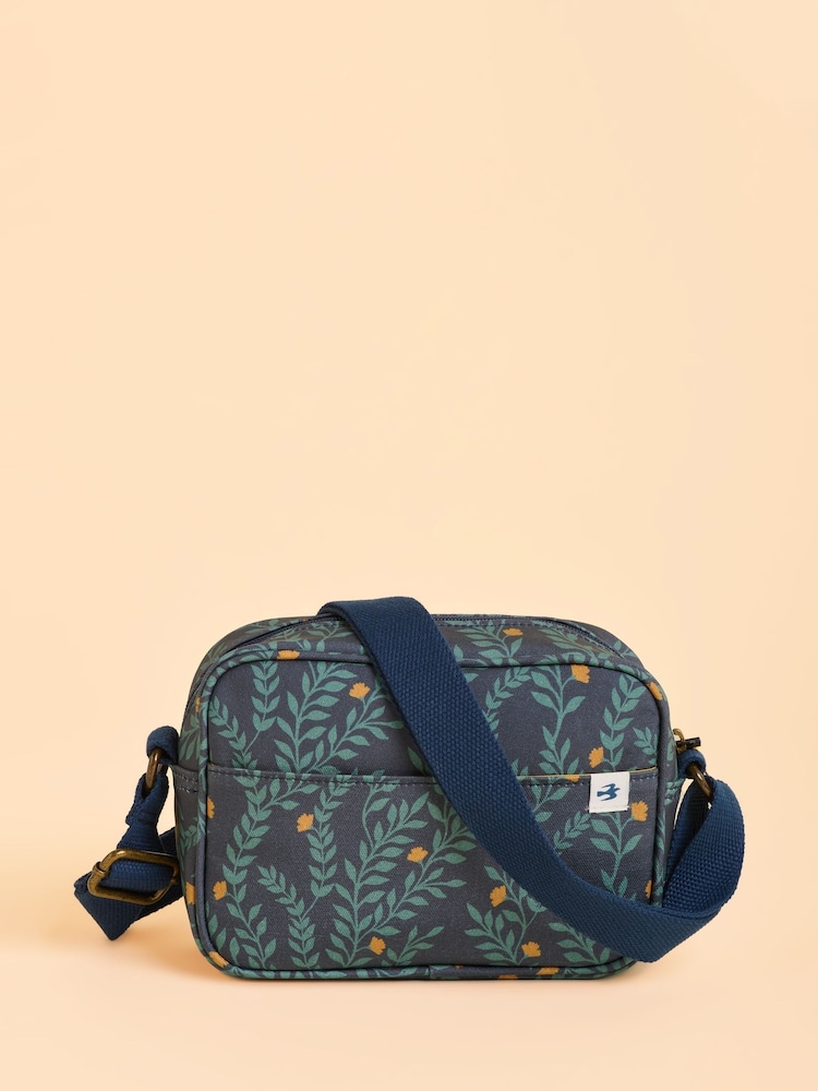 Brakeburn Blue Twilight Leaves Box Cross-Body Bag - Image 1 of 4 Brakeburn Blue Twilight Leaves Box Cross-Body Bag - Image 1 of 4