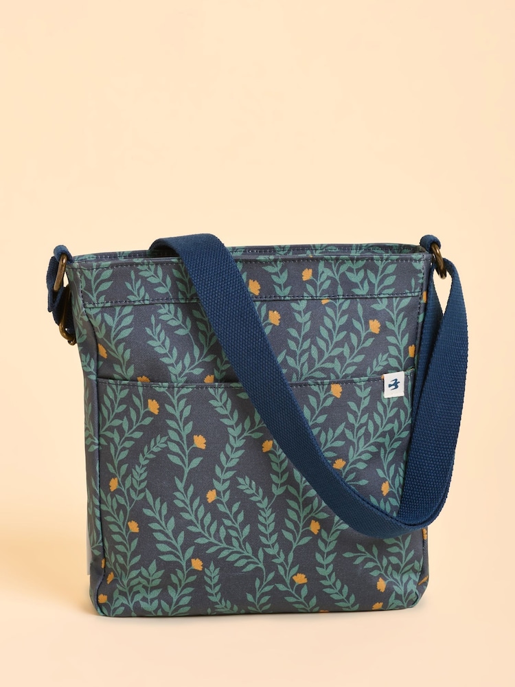 Brakeburn Blue Twilight Leaves Cross-Body Bag - Image 1 of 4 Brakeburn Blue Twilight Leaves Cross-Body Bag - Image 1 of 4