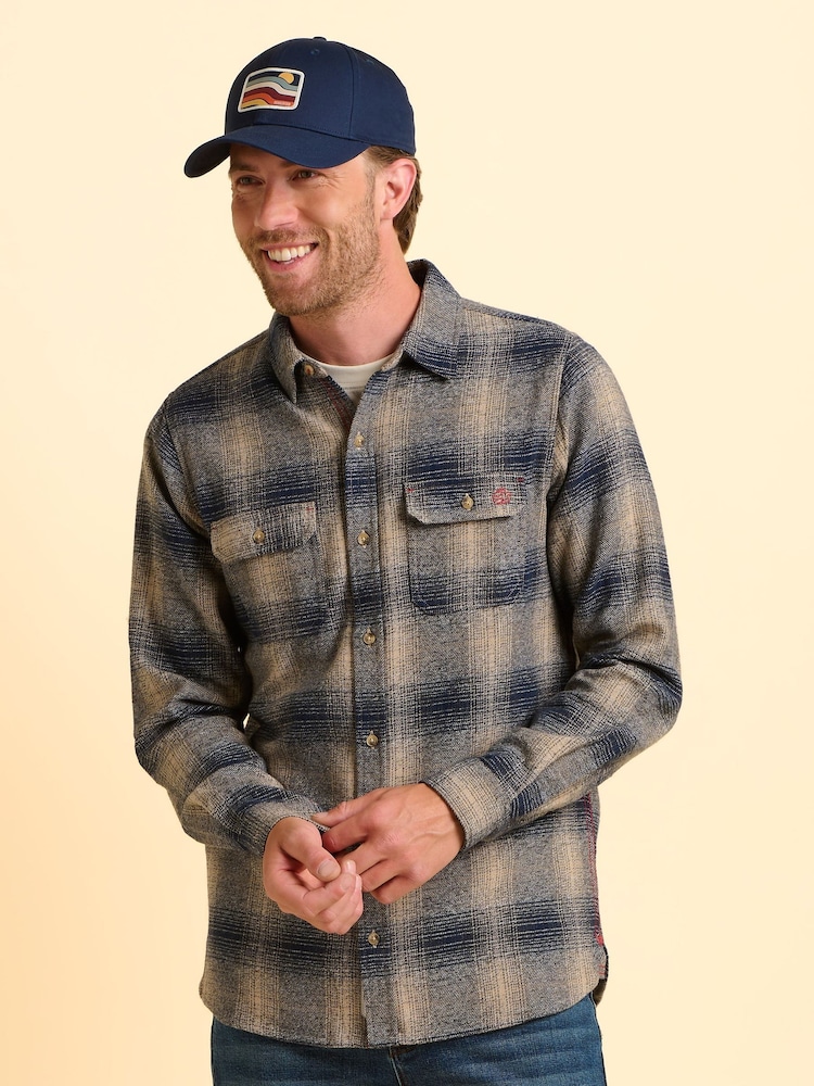 Brakeburn Natural Farnworth Check Shirt - Image 1 of 6