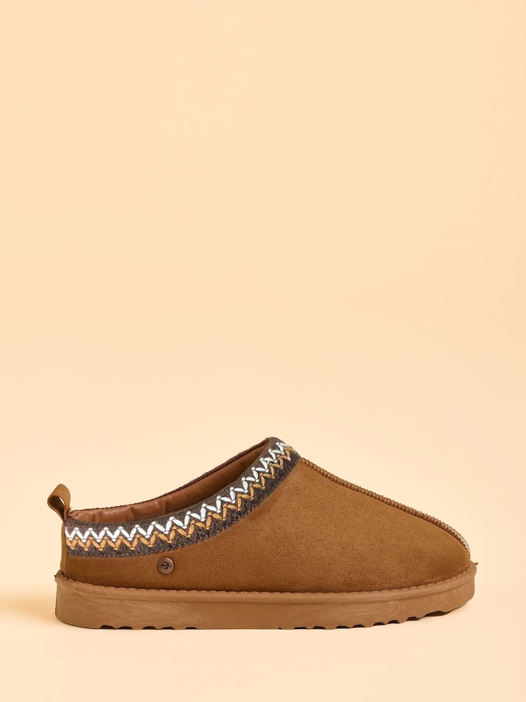 Brakeburn Brown Frosty Morning Slippers - Image 1 of 4 Brakeburn Brown Frosty Morning Slippers - Image 1 of 4