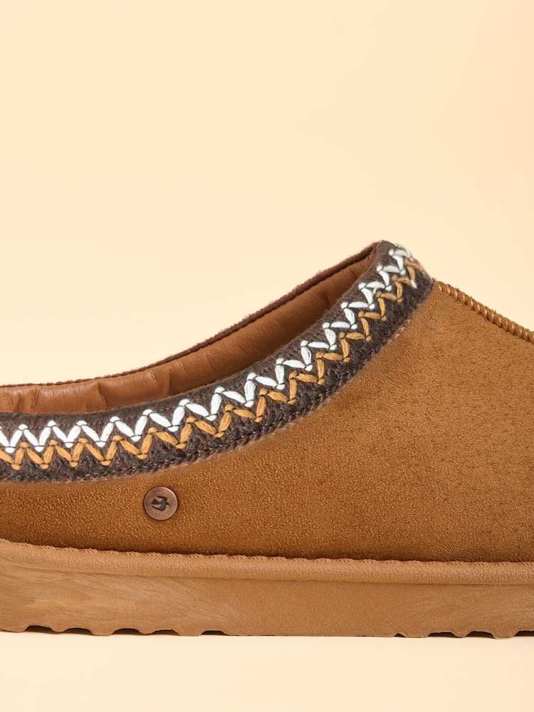 Brakeburn Brown Frosty Morning Slippers - Image 2 of 4 Brakeburn Brown Frosty Morning Slippers - Image 2 of 4