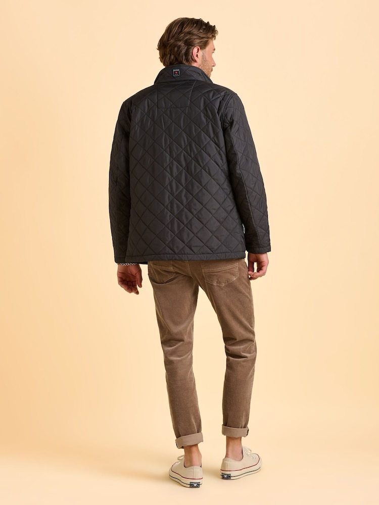Brakeburn Black Sanderstead Diamond Quilted Jacket - Image 2 of 6 Brakeburn Black Sanderstead Diamond Quilted Jacket - Image 2 of 6