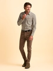 Brakeburn Brown Caldbeck Printed Shirt - Image 4 of 6