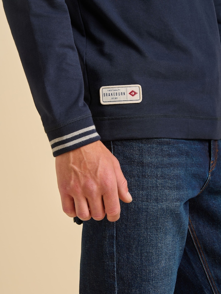 Brakeburn Blue Cheddleton Long Sleeve T-Shirt - Image 6 of 6 Brakeburn Blue Cheddleton Long Sleeve T-Shirt - Image 6 of 6