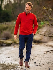 Brakeburn Orange Worbarrow Quarter Zip Sweatshirt - Image 1 of 4