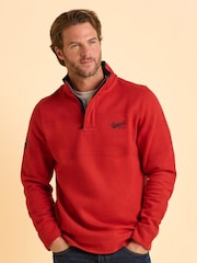 Brakeburn Orange Worbarrow Quarter Zip Sweatshirt - Image 2 of 4