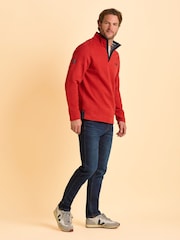 Brakeburn Orange Worbarrow Quarter Zip Sweatshirt - Image 4 of 4