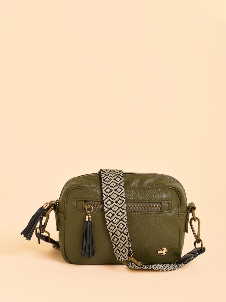 Brakeburn Green Sierra Box Cross-Body Bag - Image 1 of 4 Brakeburn Green Sierra Box Cross-Body Bag - Image 1 of 4
