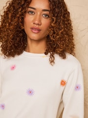 Ivory Rainbow Sun - Love & Roses -kirjailtu collegepaita - Kuva 4 / 4